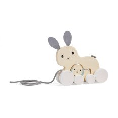 Bigjigs Toys Królik do ciągnięcia z młodym