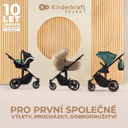 KINDERKRAFT SELECT Passeggino combinato 3 in 1 Prime 2 Sandrose Beige, Premium