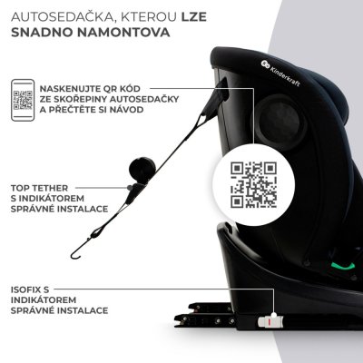 KINDERKRAFT Seggiolino auto I-Grow i-Size 40-150 cm Nero