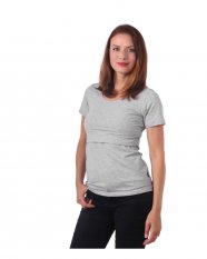 Kojicí tričko Kateřina, krátký rukáv - šedý melír