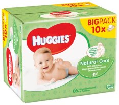 10x HUGGIES® Single Natural Care Nedves törlőkendő 56 db