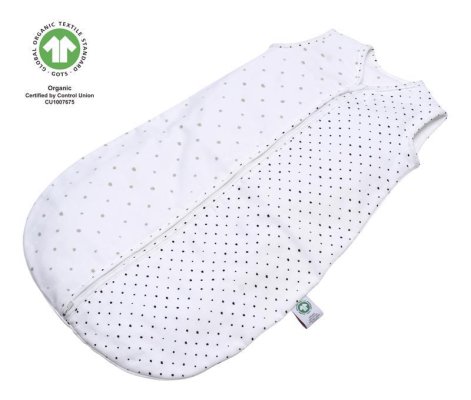 MOTHERHOOD Śpiworek muślinowy BIO Szare i Czarne Kropki 6-18 m 0,5 tog