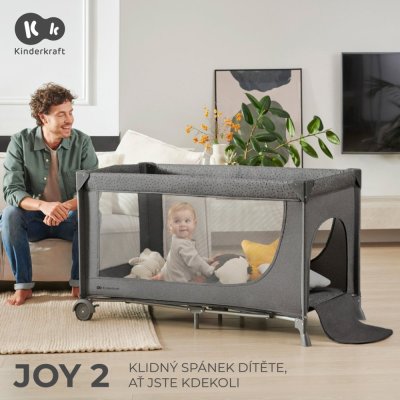 KINDERKRAFT Potovalna posteljica Joy 2 Dark grey