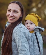 Pulover za bebe (sprijeda i straga) Lisa, sivi melange