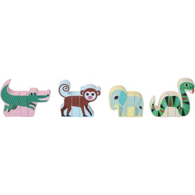Vilac Drewniane magnetyczne puzzle zwierzątka Jungle