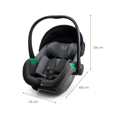 KINDERKRAFT Kindersitz Mink Pro 2 i-size (0-13 kg) und Basis Mink FX 2 Grey