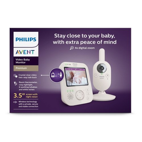 Philips AVENT Baby monitor video SCD891/26+NATTOU Succhietto 4 in 1 Sleepy Bear Grigio 0m+