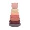 NATTOU Hračka stohovací pyramida silikonová Pink 16 cm
