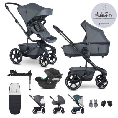 EASYWALKER SET Kinderwagen 4in1 Harvey⁵ Premium Mineral Grey XXL RWS + CYBEX Aton B2 i-Size