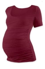 Těhotenské tričko Johanka, krátký rukáv, bordo