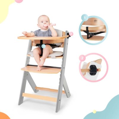 KINDERKRAFT Esszimmerstuhl Enock mit Polsterung Graues Holz, Premium