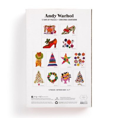 Puzzle Galison 12 zile de Crăciun Andy Warhol 12x80 piese