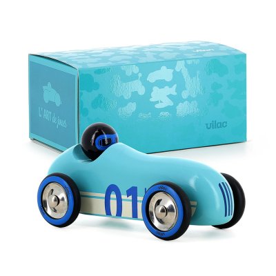 Vilac Wooden Car Old Sport Compet Turquoise