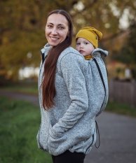 Pulover za bebe (sprijeda i straga) Lisa, sivi melange