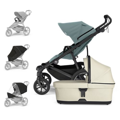 Wózek spacerowy THULE Urban Glide, zestaw 4-kołowy Mid Blue/Soft Beige L