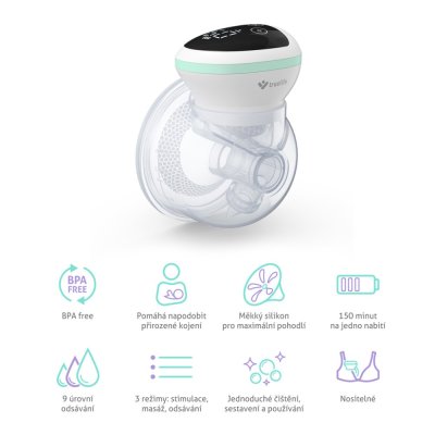 TRUELIFE Elektrische, freihändige Muttermilchpumpe Nutrio BP W5
