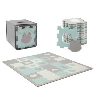 KINDERKRAFT Schaumstoff-Puzzlematte Luno Shapes 185 x 165 cm Mint, 30 Stück, Premium