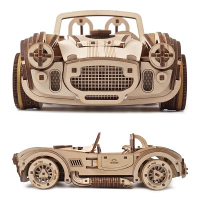 Ugears Puzle de madera mecánico 3D Coche de carreras a la deriva Cobra