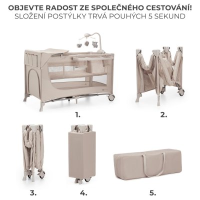KINDERKRAFT Reisebett Joy 2 mit Zubehör Beige
