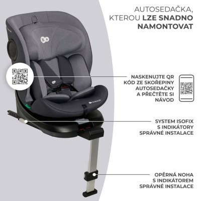 KINDERKRAFT Avtosedež I-360 i-Size 40-150 cm Grey