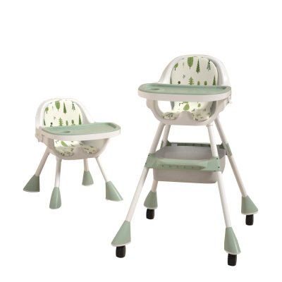 Krzesło do jadalni dla dzieci 2 w 1 Simple - Matcha Green