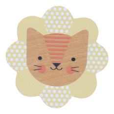 Petit Collage Hochet en bois lionceau