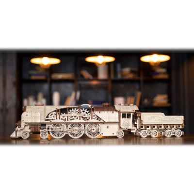 Ugears 3D Holzmechanik Puzzle V-Express Dampflokomotive 4-6-2 mit Tender