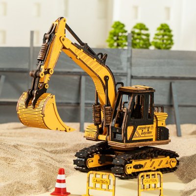 RoboTime 3D Rompecabezas de Madera Mecánico Excavadora
