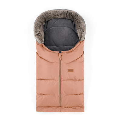 PETITE&MARS Set zimní fusak Arctic 4v1 + rukavice na kočárek Furry Pastel Peach