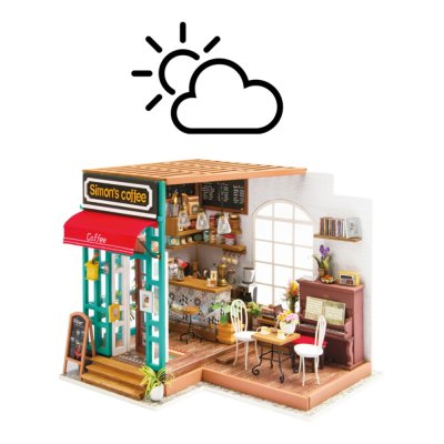 RoboTime 3D Holzpuzzle Miniatur Puppenhaus Café