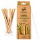 Krátka bambusová slamka s čistiacou kefkou, 12 ks