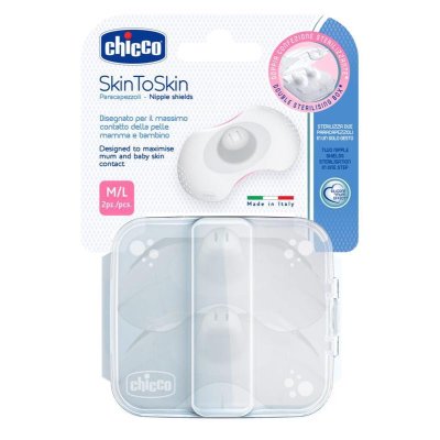 CHICCO Brustwarzenschutz SkinToSkin Silikon 2 Stück M/L