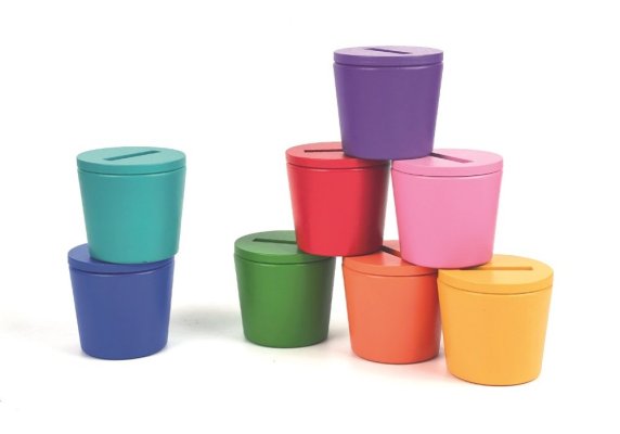 2Kids Toys Bolas do arco-íris, moedas e copos 8 cores