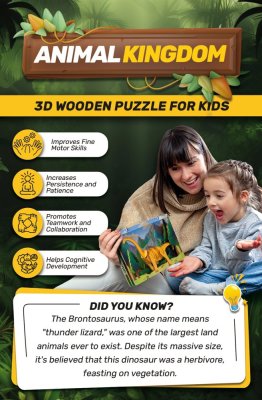 EscapeWelt Puzzle 3D de madera - Brontosaurio
