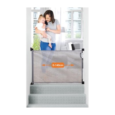 DREAMBABY Behúzható biztonsági sorompó 0-140 cm szürke