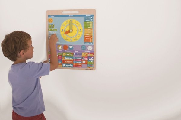 Bigjigs Toys Angielski kalendarz magnetyczny z zegarem