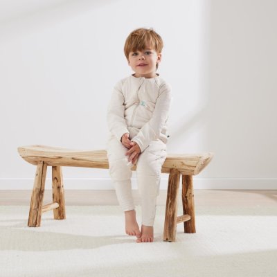 ERGOPOUCH Kombinezon do spania z bawełny organicznej Onesie Oatmeal Marle 6-12 m, 2,5 tog