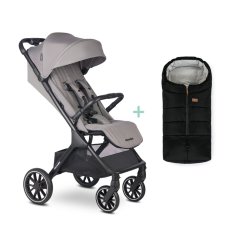 EASYWALKER Kočárek sportovní Jackey2 XL Pebble Grey + PETITE&MARS fusak Jibot