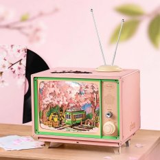 RoboTime Puzzle de madera 3D caja de música Paseo por el bosque de sakuras