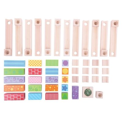 Bigjigs Toys Pista per biglie in legno colorata