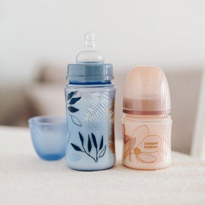 CANPOL BABIES Butelka antykolkowa EasyStart Gold 120 ml niebieska