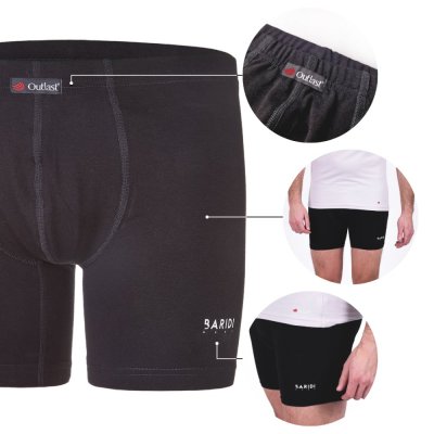 Moške boksarice tanke ploski šiv Outlast® - črna