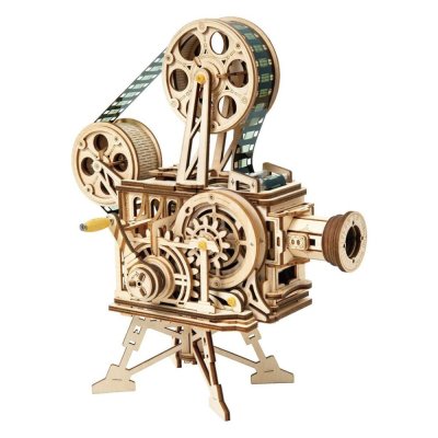 RoboTime Rompecabezas mecánico de madera 3D Proyector de película
