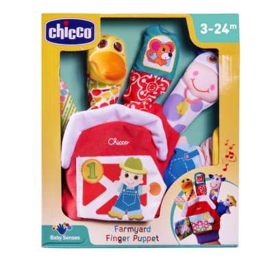 CHICCO Burattino da mano con suoni Farma 3m+ :: Monkey Mum