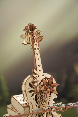 Drewniana układanka muzyczna RoboTime Magic Cello (napęd mechaniczny)