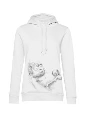 Voedingshoodie Monkey Mum® wit - aapje