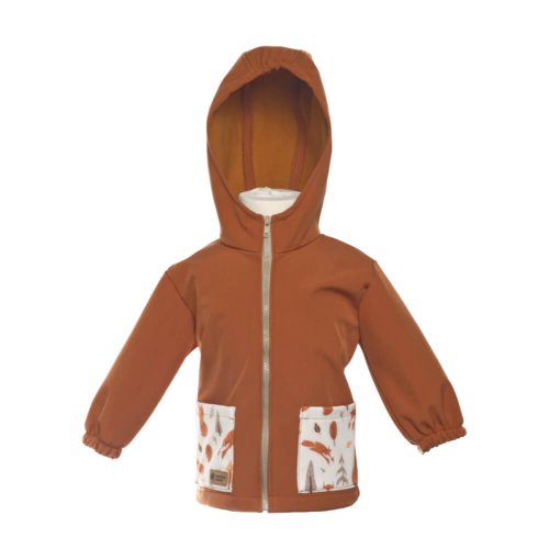 Detská softshellová bunda s membránou Monkey Mum® - Jesenné lístie, 2. akosť - Veľkosť 98/104