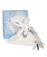 Doudou Darilni set moder - zajček s kvadratno odejico 25 cm