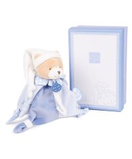 Doudou Zestaw prezentowy - Zabawka z uchwytem na smoczek miś 17 cm