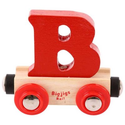 Bigjigs Rail Holzwaggon für Holzeisenbahn - Buchstabe B